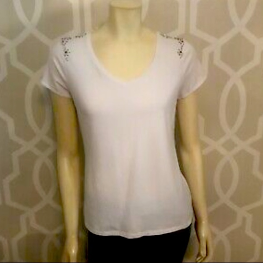 Ann Taylor | Beaded shoulder Top Size Medium - Picture 2 of 9